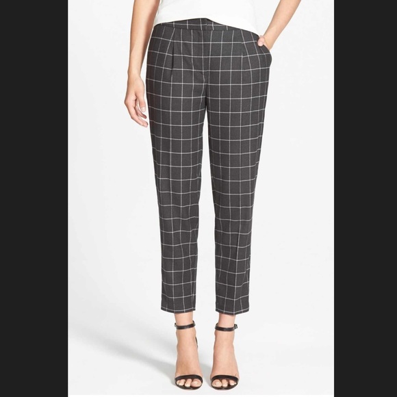 pleated plaid pants